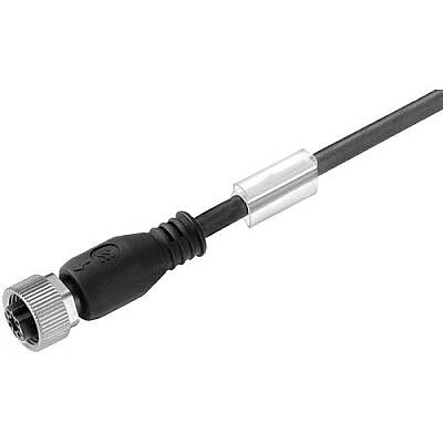 Sensor actuator cable, M12-cable socket, straight to open end, 12 pole, 1 m, PUR, black, 1.5 A, 1879710100 - 1
