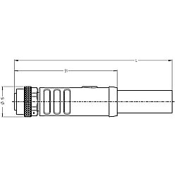 Sensor actuator cable, M12-cable socket, straight to open end, 3 pole, 1.5 m, PUR, black, 12 A, 2706670150 (1)