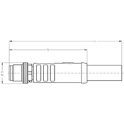 Sensor actuator cable, M12-cable plug, straight to open end, 3 (2 + PE) pole, 1.5 m, PUR, black, 12 A, 2706680150 (1)
