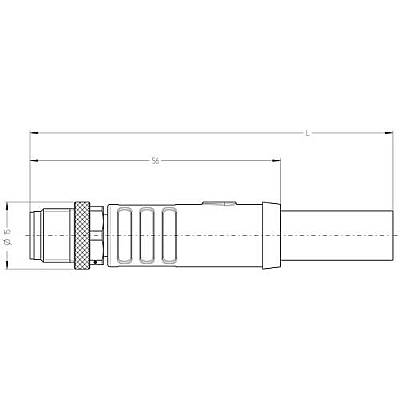 Sensor actuator cable, M12-cable plug, straight to open end, 3 (2 + PE) pole, 1.5 m, PUR, black, 12 A, 2706680150 - 2