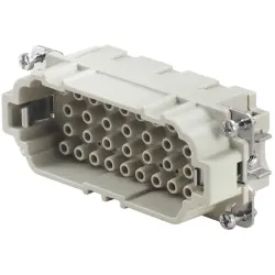 Pin contact insert, 6, 32 pole, unequipped, crimp connection, with PE contact, 1826790000