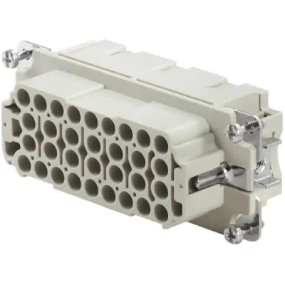 Socket contact insert, 6, 32 pole, unequipped, crimp connection, with PE contact, 1826800000 - 1