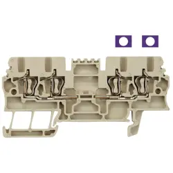 Through terminal block, spring balancer connection, 0.5-1.5 mm², 4 pole, 17.5 A, 6 kV, dark beige, 1826970000