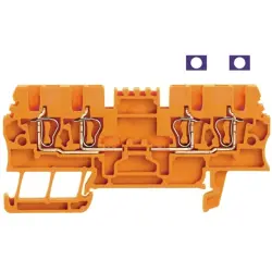 Through terminal block, spring balancer connection, 0.5-1.5 mm², 4 pole, 17.5 A, 6 kV, orange, 1827000000