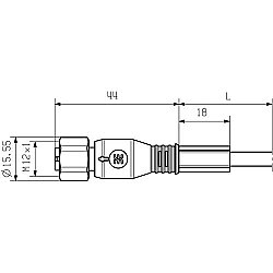 Sensor actuator cable, M12-cable socket, straight to open end, 3 pole, 5 m, PUR, black, 4 A, 1939410500 (1)