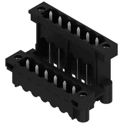 Pin header, 12 pole, pitch 5.08 mm, straight, black, 1828930000 - 1