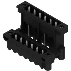 Pin header, 12 pole, pitch 5.08 mm, straight, black, 1828930000