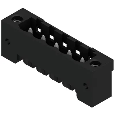 Pin header, 5 pole, pitch 5.08 mm, straight, black, 1837330000 - 1