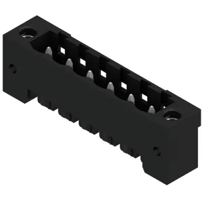 Pin header, 6 pole, pitch 5.08 mm, straight, black, 1837340000 - 1