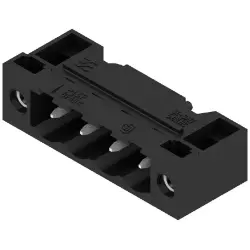 Pin header, 4 pole, pitch 5.08 mm, angled, black, 1837650000