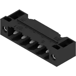 Pin header, 5 pole, pitch 5.08 mm, angled, black, 1837660000
