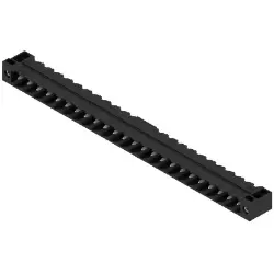 Pin header, 24 pole, pitch 5.08 mm, angled, black, 1837850000
