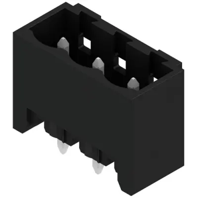 Pin header, 3 pole, pitch 5.08 mm, straight, black, 1838220000 - 1