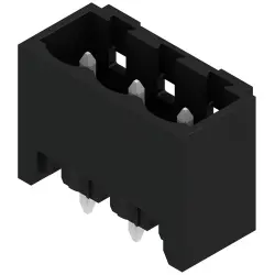 Pin header, 3 pole, pitch 5.08 mm, straight, black, 1838220000