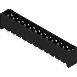 Pin header, 12 pole, pitch 5.08 mm, straight, black, 1838310000