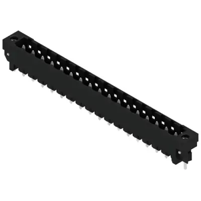 Pin header, 17 pole, pitch 5.08 mm, straight, black, 1838590000 - 1
