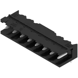 Pin header, 8 pole, pitch 5 mm, angled, black, 1839950000