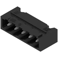 Pin header, 5 pole, pitch 5 mm, angled, black, 1840150000
