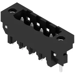 Pin header, 4 pole, pitch 5 mm, straight, black, 1841410000