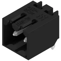 Pin header, 2 pole, pitch 3.5 mm, angled, black, 1841630000