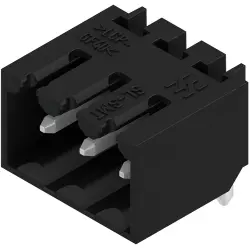 Pin header, 3 pole, pitch 3.5 mm, angled, black, 1841640000