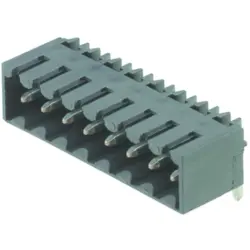 Pin header, 4 pole, pitch 3.5 mm, angled, black, 1841650000
