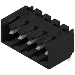 Pin header, 5 pole, pitch 3.5 mm, angled, black, 1841660000