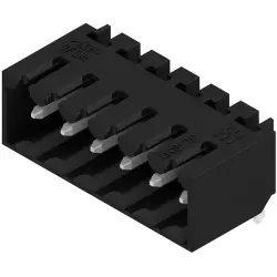 Pin header, 6 pole, pitch 3.5 mm, angled, black, 1841670000