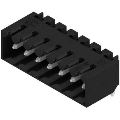 Pin header, 7 pole, pitch 3.5 mm, angled, black, 1841680000 - 1