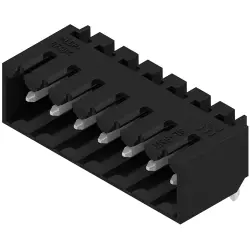 Pin header, 7 pole, pitch 3.5 mm, angled, black, 1841680000