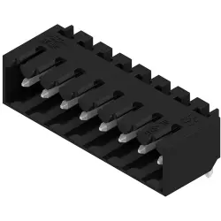 Pin header, 8 pole, pitch 3.5 mm, angled, black, 1841690000