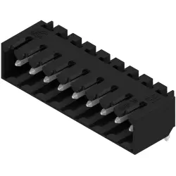 Pin header, 9 pole, pitch 3.5 mm, angled, black, 1841700000