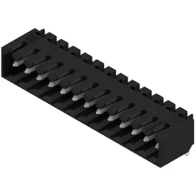 Pin header, 13 pole, pitch 3.5 mm, angled, black, 1841740000 - 1