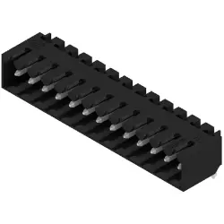Pin header, 13 pole, pitch 3.5 mm, angled, black, 1841740000