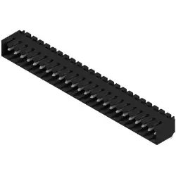 Pin header, 24 pole, pitch 3.5 mm, angled, black, 1841850000