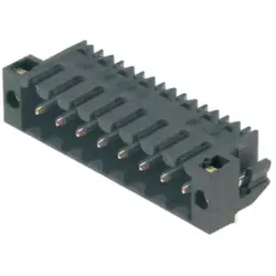 Pin header, 5 pole, pitch 3.5 mm, angled, black, 1841890000