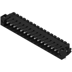 Pin header, 16 pole, pitch 3.5 mm, angled, black, 1841990000