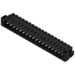 Pin header, 18 pole, pitch 3.5 mm, angled, black, 1842010000
