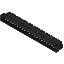 Pin header, 21 pole, pitch 3.5 mm, angled, black, 1842040000
