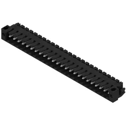 Pin header, 24 pole, pitch 3.5 mm, angled, black, 1842070000