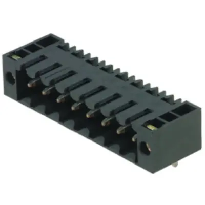 Pin header, 8 pole, pitch 3.5 mm, angled, black, 1842140000 - 1