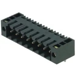 Pin header, 8 pole, pitch 3.5 mm, angled, black, 1842140000