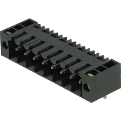 Pin header, 17 pole, pitch 3.5 mm, angled, black, 1842230000