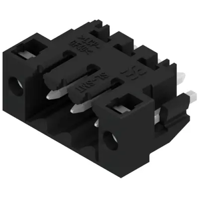 Pin header, 3 pole, pitch 3.5 mm, straight, black, 1842550000 - 1
