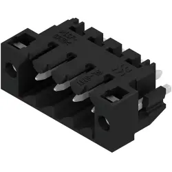 Pin header, 4 pole, pitch 3.5 mm, straight, black, 1842560000