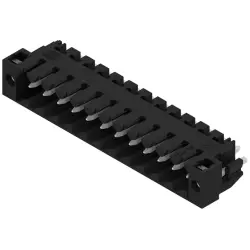 Pin header, 12 pole, pitch 3.5 mm, straight, black, 1842640000