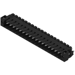 Pin header, 18 pole, pitch 3.5 mm, straight, black, 1842700000
