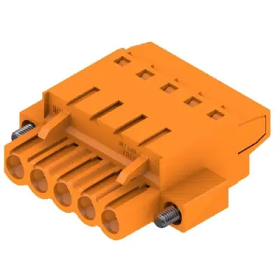 Pin header, 5 pole, pitch 5.08 mm, straight, orange, 1844020000 - 1