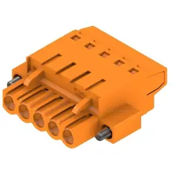 Pin header, 5 pole, pitch 5.08 mm, straight, orange, 1844020000