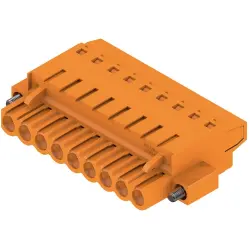 Pin header, 9 pole, pitch 5.08 mm, straight, orange, 1844060000